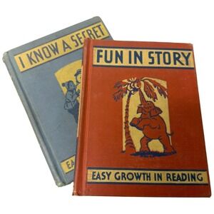 Vintage Fun in Story Easy Growth in Reading Childrens Book Lot 1940